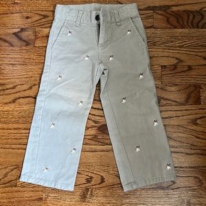 Janie and Jack Boys size 3 Embroidered Bulldog Pant